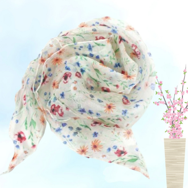 국산 시원한 에어컨 원단 쿨 쁘띠 여름 스카프 목 보호