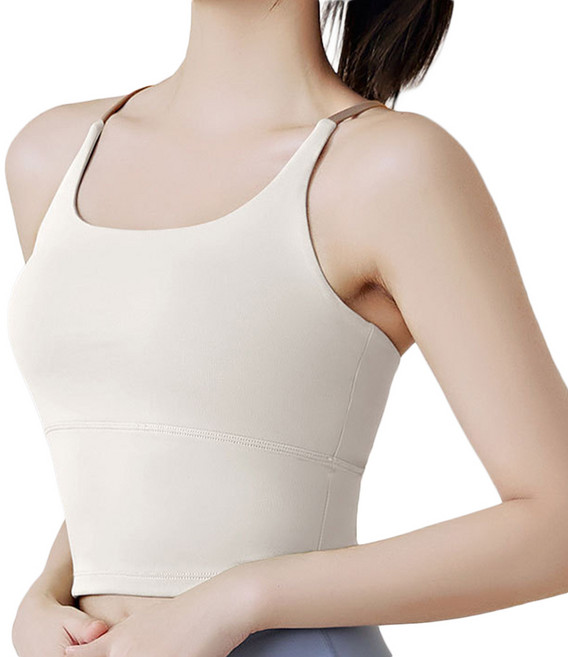 민트스쿨 쫀득 나시브라탑 패드 일체형 심리스 스포츠브라탑 요가 피트니스
