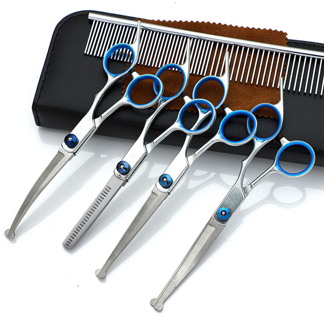 모가펫 애견 안전 미용가위 반려동물 가위 풀세트, 1세트, 스텐레스 실버