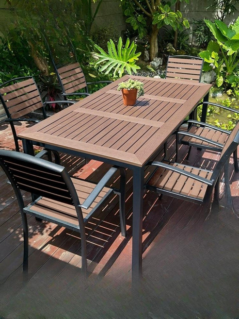 펜션 야외 목재 테이블 발코니 레스토랑 정원 부식방지 안뜰 바베큐 테라스, 03. 160cm