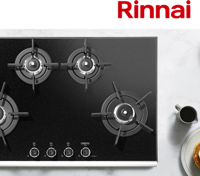 린나이 4구 빌트인 와이드 가스쿡탑 가스레인지 전기코드식 RBR-P4400 710x480, LPG, 빌트인_매립형