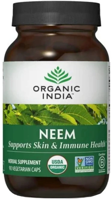 오가닉인디아 Neem 님나무 님잎추출물 90베지캡슐 x 1통, 1개 - 쿠팡