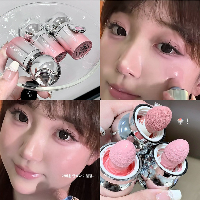 1+2 촉촉 리퀴드 블러셔 젤리 과즙팡 치크 볼터치 스틱 워터 세럼 블러쉬 오래 지속되는 리퀴드블러셔 워터프루프, 1개, 01+02+03