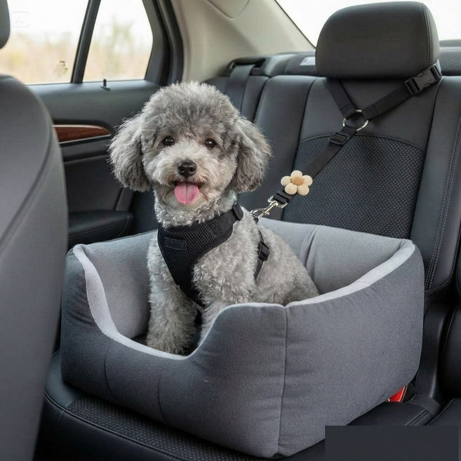 레인보우캣 강아지 차량용 안전벨트 반려동물 헤드레스트 안전벨트, 1개, 블랙
