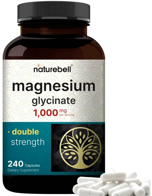 네이처벨 고함량 글리신산마그네슘 1000mg 킬레이트 마그네슘 글리시네이트 수면, 240캡슐, 1개, 240정 - 쿠팡