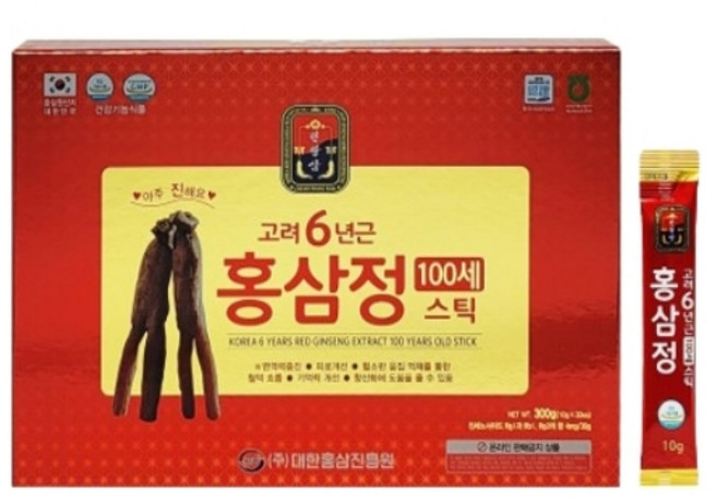[대한홍삼진흥원] 고려 6년근 홍삼정 100세 스틱 (10g*30포), 1개, 10g