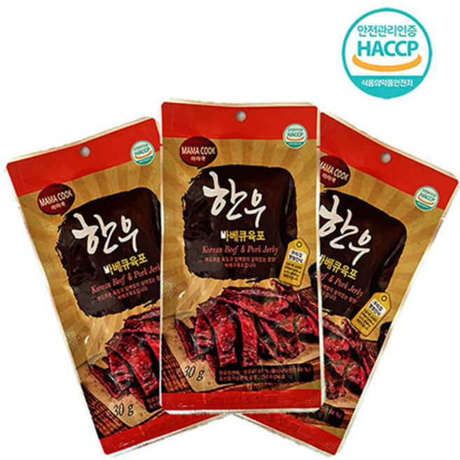 마마쿡 한우 부드러운 바베큐 육포 30g, 1개