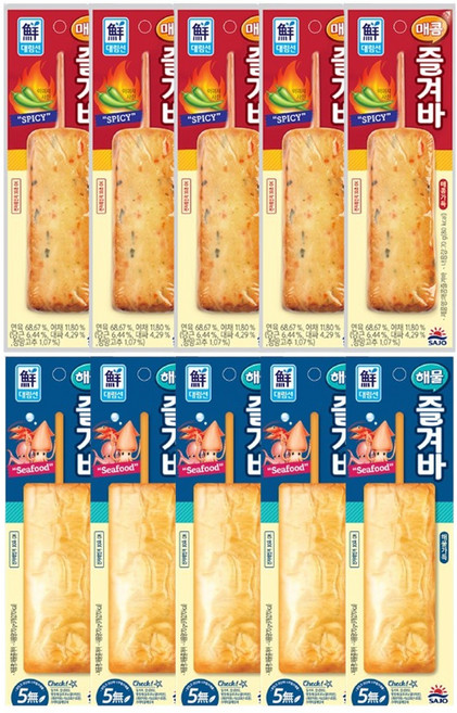 사조 대림 어묵바 핫바 / 매콤즐겨바 +해물 즐겨바, 700g