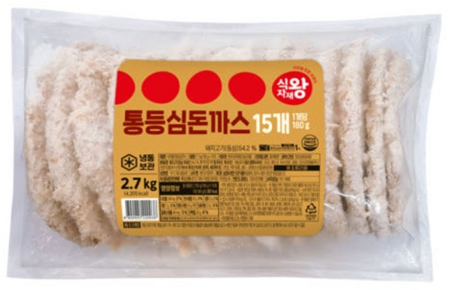 식자재왕 통등심 돈까스, 24개, 2.7kg