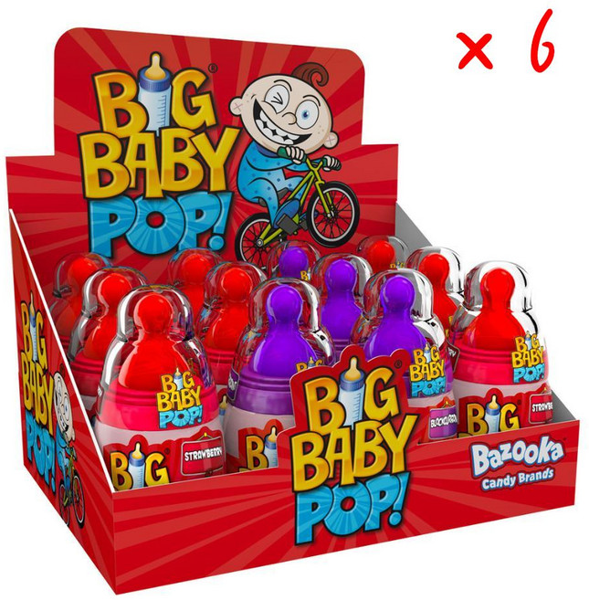 바주카 빅 베이비 팝 스트로베리 블랙커런트, 6개, 32g