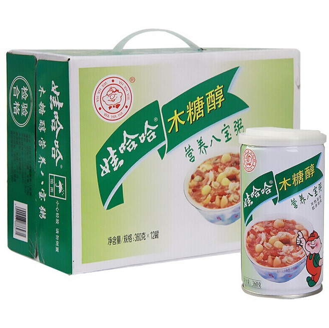 아시아식품 와하하 자일리톨 팔보죽 무당 박스, 12개, 350g