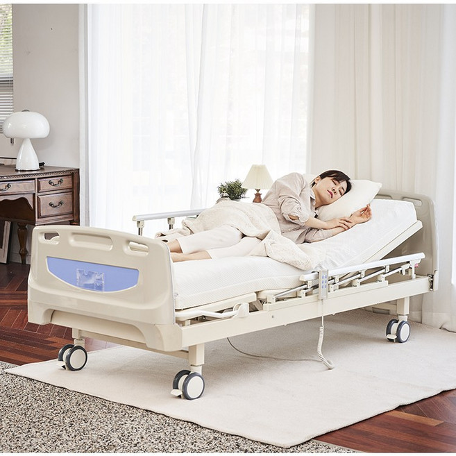 에이치베드 환자용 1모터/2모터 전동 병원침대 (매트포함), 1세트, 짧은다리(바닥부터매트까지48cm), HB101-A(상체각도조절_1모터), 기본매트리스(마블)+0