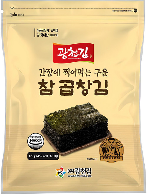 광천김 간장에 찍어먹는 구운 참 곱창김, 125g, 1개