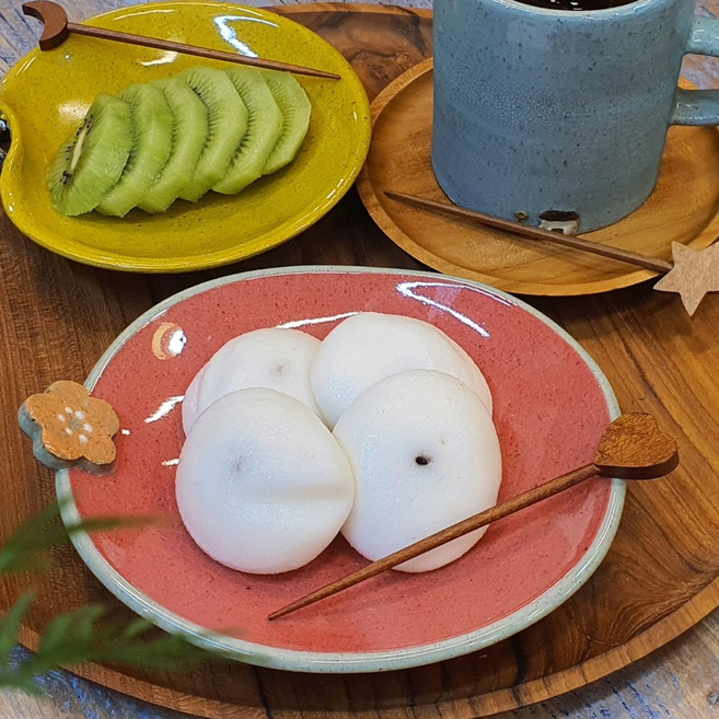 예향 직타원 앞접시 핸드메이드 도자기 반찬그릇, 보라, 1개