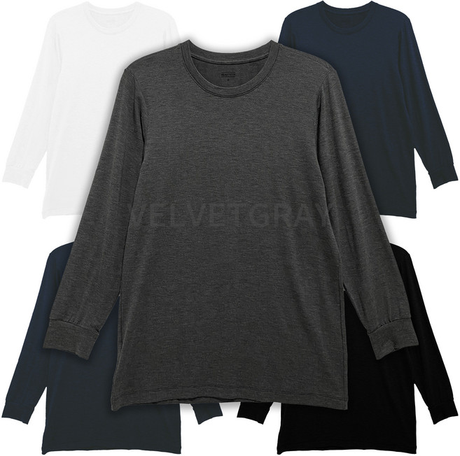 유니클로 남성 히트텍 크루넥 티셔츠(9부)