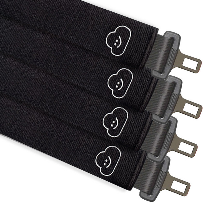 구름이 차량용 자동차 안전벨트 커버, 블랙, 4개