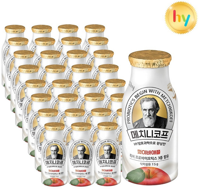 hy 에치와이 메치니코프 화이바 애플 요거트, 32개, 140ml
