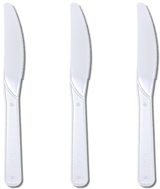 16.5cm 흰색 일회용칼 나이프 2000개입 1박스 케이크칼 빵칼 벌크포장, 2000개, 1개