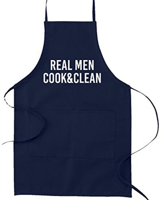 데칼 서펜트 리얼 맨 요리 및 청소 웃긴 패러디 요리 베이킹 주방 앞치마 - 네이비 블루 Decal Serpent Real Men Cook and Clean Funny Parod, 1개