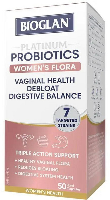 호주 바이오글랜 Bioglan Platinum Probiotics Women's Flora 우먼 플로라 플래티넘 프로바이오틱스 캡슐, 2개, 50정