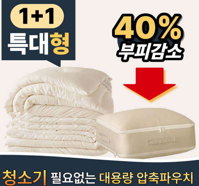 베라홈 이불 정리함 압축 파우치, 2개, 베이지
