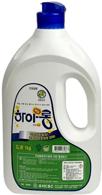 하이롱 친환경 주방세제 1kg -식당 주방 설겆이 퐁퐁 과일 야채 식기 세척 중성 레몬, 1개