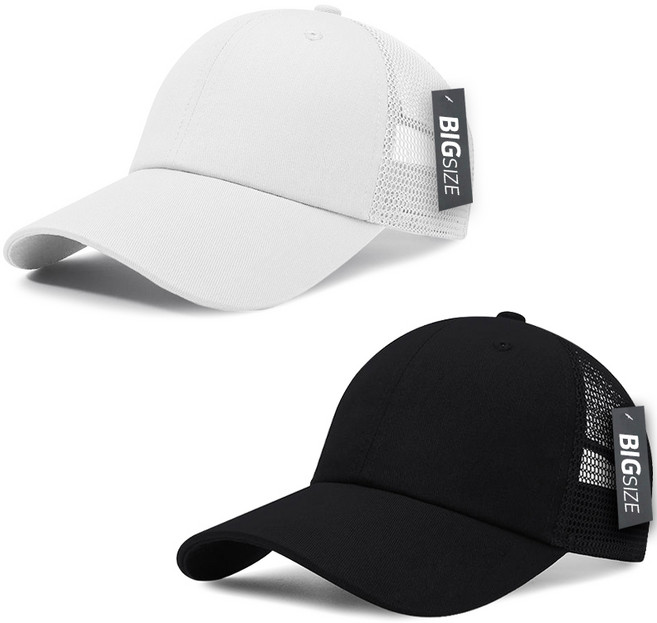 패션파트너 빅사이즈 큰머리 대두 무지 메쉬 볼캡 모자 2P