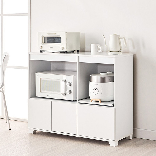 데코라인 푸밍 렌지대 주방수납장 다용도 선반 1000, 브라운