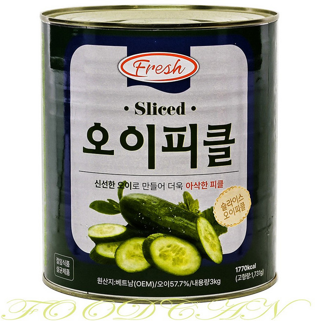 그리너리 후레쉬 오이피클 슬라이스 3kg, 1개