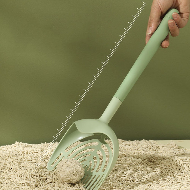 고양이 깔끔 묘래삽 부스러기 없이 깔끔한 배변처리 화장실모래삽 벤토나이트용 두부모래용 롱 핸들 고양이삽모래삽, 1