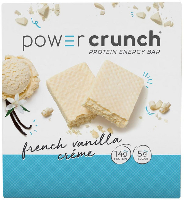 Power Crunch 프로틴 에너지 바 프렌치 바닐라 맛 12개입, 1개, 480g