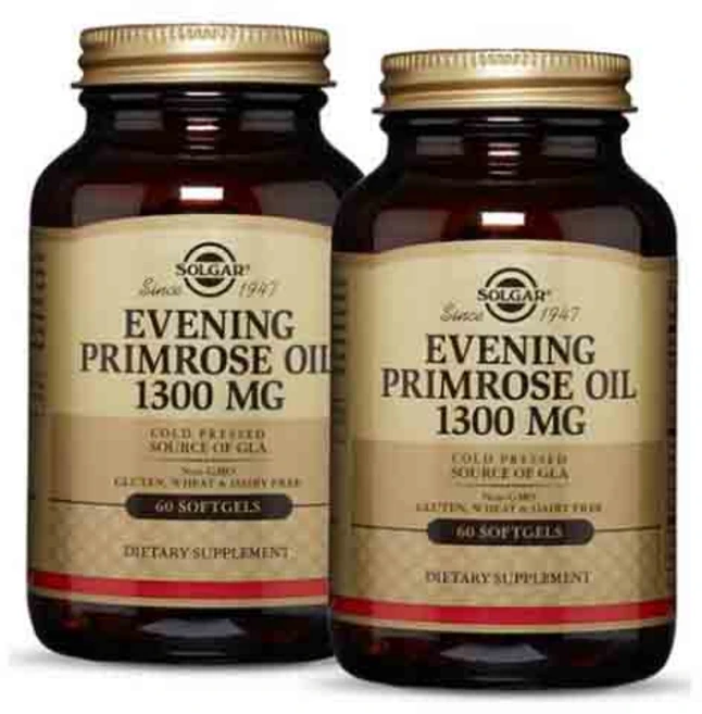 Solgar Evening Primrose Oil 솔가 이브닝 프림로즈 오일 달맞이꽃 종자유 1300mg 60소프트젤 2팩, 60정, 2개 - 쿠팡