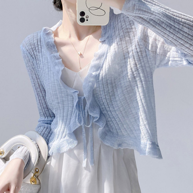 쇼룸 러블리 프릴 니트가디건