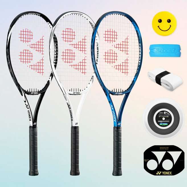 요넥스 팀스매시 (290g) 남성 초보자 중급자 테니스라켓 테니스채, 화이트, 1개