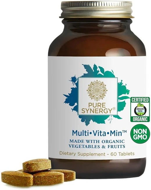 시너지 멀티 비타 민 통 으로 만든 남녀 일일 2회 보충제 에너지 기분 면역력 뼈 을 위한 핵심 소 60정, 1개 - 쿠팡