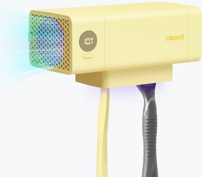 클린디 가정용 무선 2인용 칫솔살균기 트윈디 CL-406, 옐로우