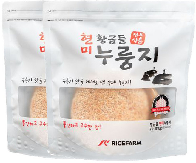 1+1 황금들 가마솥 현미 누룽지 810g 수제 누릉지 국내산, 2개