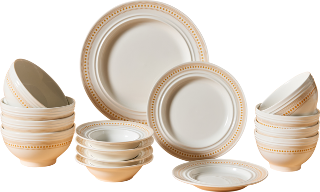 코렐 코디네이츠 로즈몬트 도자기 그릇 식기세트 2인 4인, 1세트, 홈세트15p, 화이트