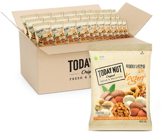 투데이넛 너트한줌 요거트 20g 100봉, 100개