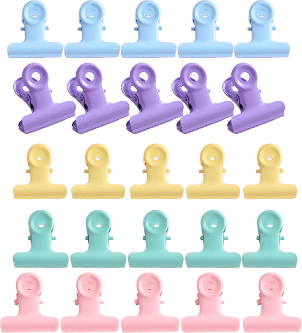 씨앤초이스 캔디 컬러 클립 25P 페이퍼 집게 종이 메모 포토 사진 고정 크립 문구 사무용품, 25개입, 1개