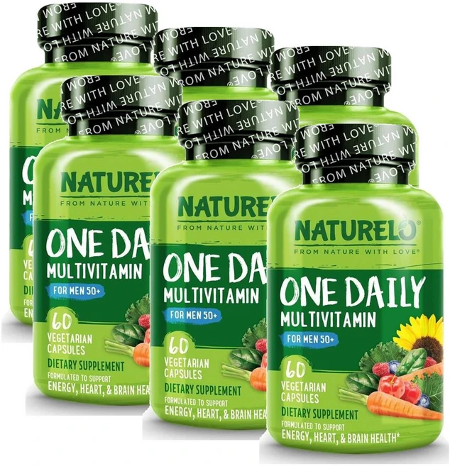 네츄렐로 50세이상 남성 원데일리 멀티비타민 캡슐 NATURELO One Daily Multivitamin, 6개, 60정 - 쿠팡