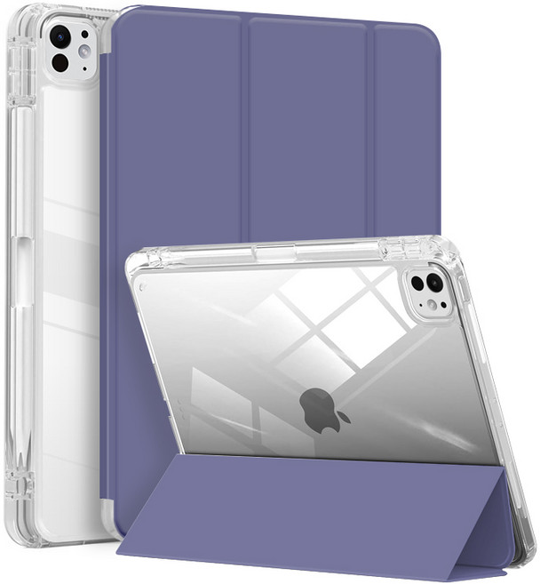 니하 아이패드 파인 투명 애플펜슬 수납 케이스, 라벤더, 1개