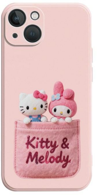주머니 속의 키티 친구 아이폰 갤럭시 핸드폰 케이스
