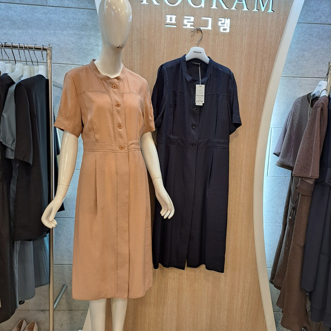 프로그램 초특가 가성비짱 84 4%세일고급스럽고 세련된 까실까실 홑겹시원한 날씬한핏 앞단추원피스 하객룩 55 66 77 88사이즈p232o094뉴코아울산점