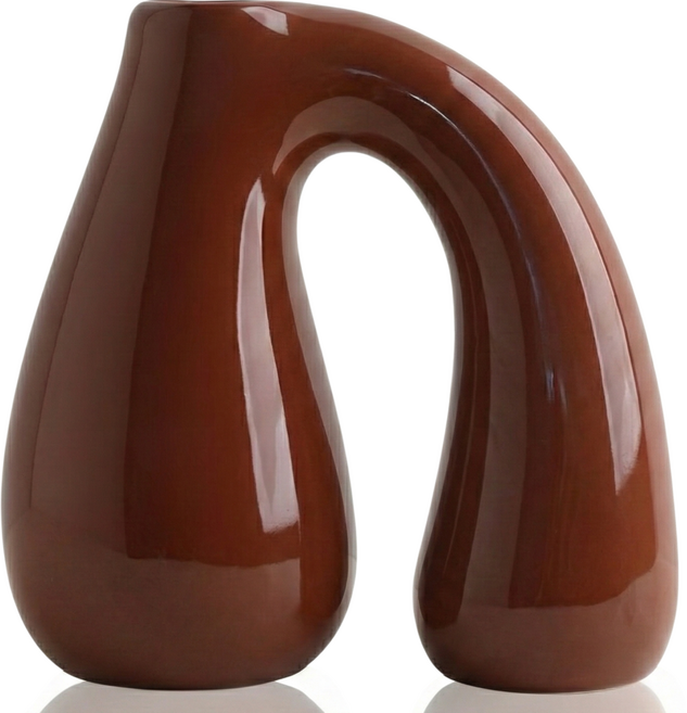 조형 화병 인테리어 소품 북유럽 감성 세라믹 화병 장식 PROBENEX, 브라운