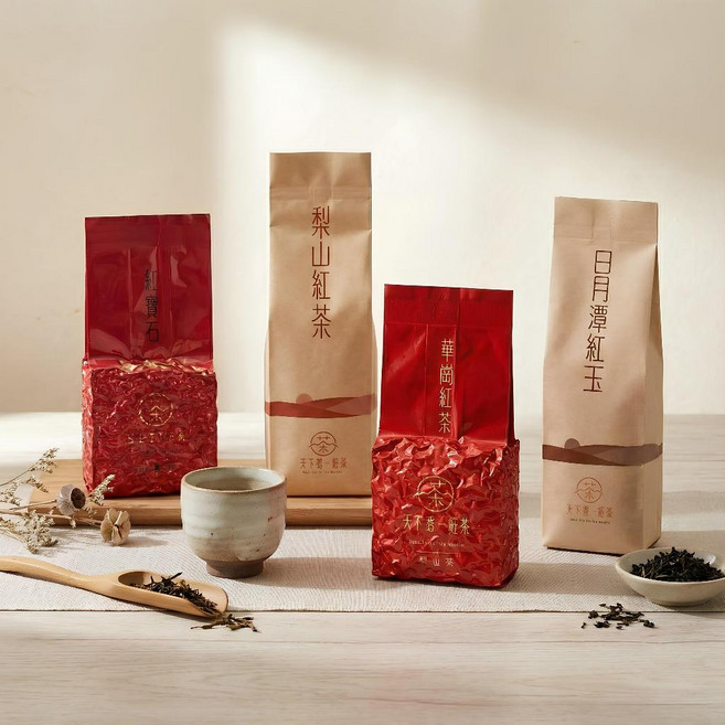 天下好茶 台灣高山紅茶嚐鮮組 450g 福壽山 華崗 梨山 日月潭紅玉 原葉紅茶, 1組(450g)