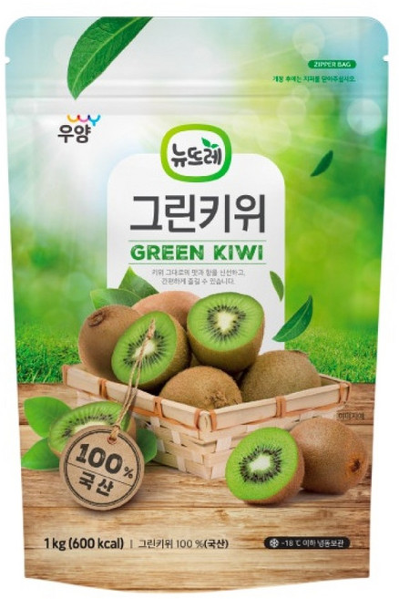 뉴뜨레 국내산 냉동 그린키위 홀 8kg (1kgX8개), 1kg, 8개