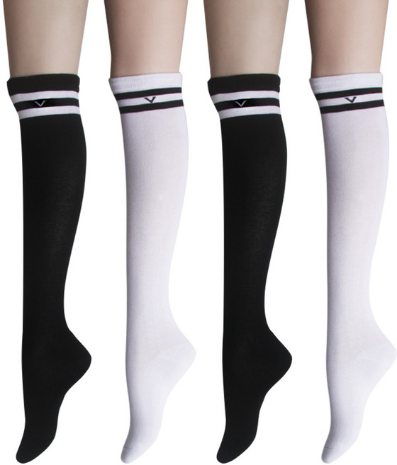 발렌티노크리스티 여자 링글 골프 캐쥬얼 두선 니삭스 4켤레set