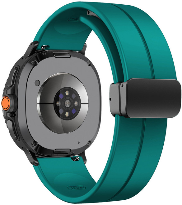 삼성 갤럭시워치8 호환 마그네틱 메탈 버클 실리콘 스트랩, 슬레이트 블루