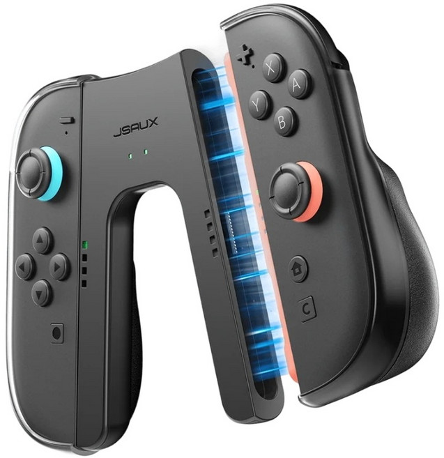 JSAUX Switch 2 充電握把 黑款丨相容於 Switch 2 手把 手柄, 黑, 1套, GP0401